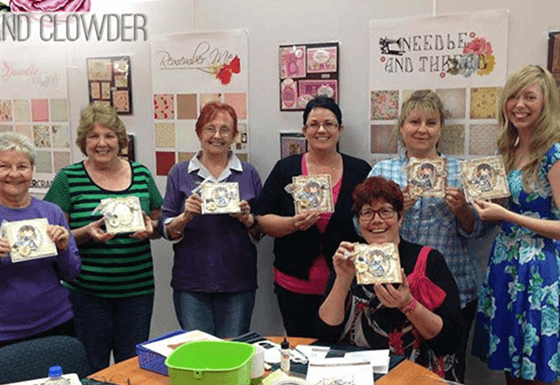 Alyce with a Kit and Clowder local coloring class